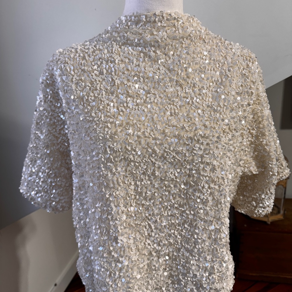 H&M Cream Sequin Blouse - Picture 2 of 8